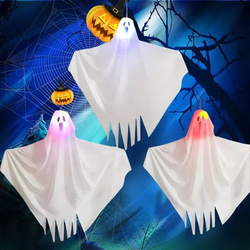 1-10PCS Halloween LED Lights Glowing Decor Hanging Scary Phantom for Haunted House Door Porch Escape Room Props Halloween Props