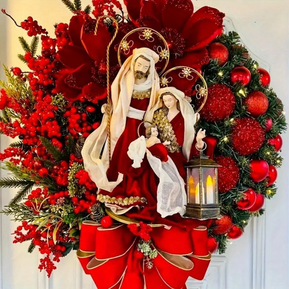 Christmas Wreath Hot Sale Merry Christmas Decoration Wreath Manufacturer Artificial Greenery Christmas Garland Decoration