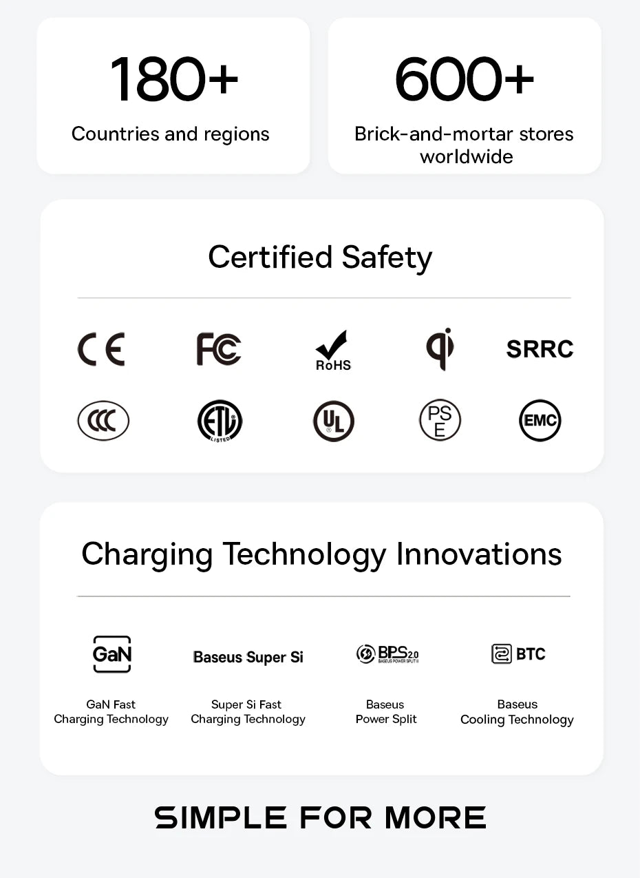 Baseus 45W PD Charger For iPhone 17 16 15 Pro Max Samsung Galaxy Fast Charger GaN Charger USB C Charger Portable Phone Charger