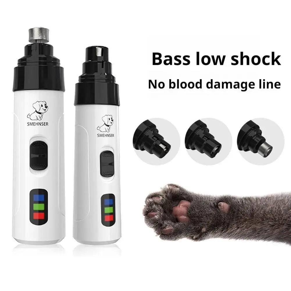 New LED Pet Nail Clippers USB Rechargeable Silent Grinder For Small Large Dogs Cats Paws Trimming Grooming Accessories