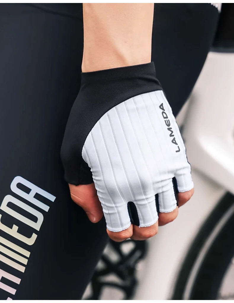 Lameda Bicycle Gloves Half Finger High Elasticity Men's Cycling Gloves Anti-slip Summer Gloves Shock-absorbing Bike Accessories