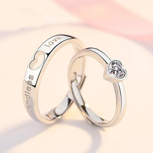 2Pcs 925 Sterling Silver Couples Ring Sets Light Polishing Simple Ring for Woman Man Classic Wedding Fine Jewelry Circle - You Offer