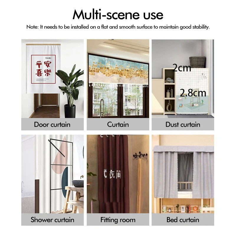 Self Adhesive Curtain Sliding Track Without Punching Nano Silent Track Top Mounted Side Mounted Home Window Decor Accessorie