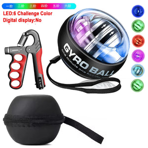LED Gyroscopic Ball Autostart Range Gyro Power Wrist Ball Self Start Fitness Exercise Equipment Arm Hand Muscle Strength Trainer