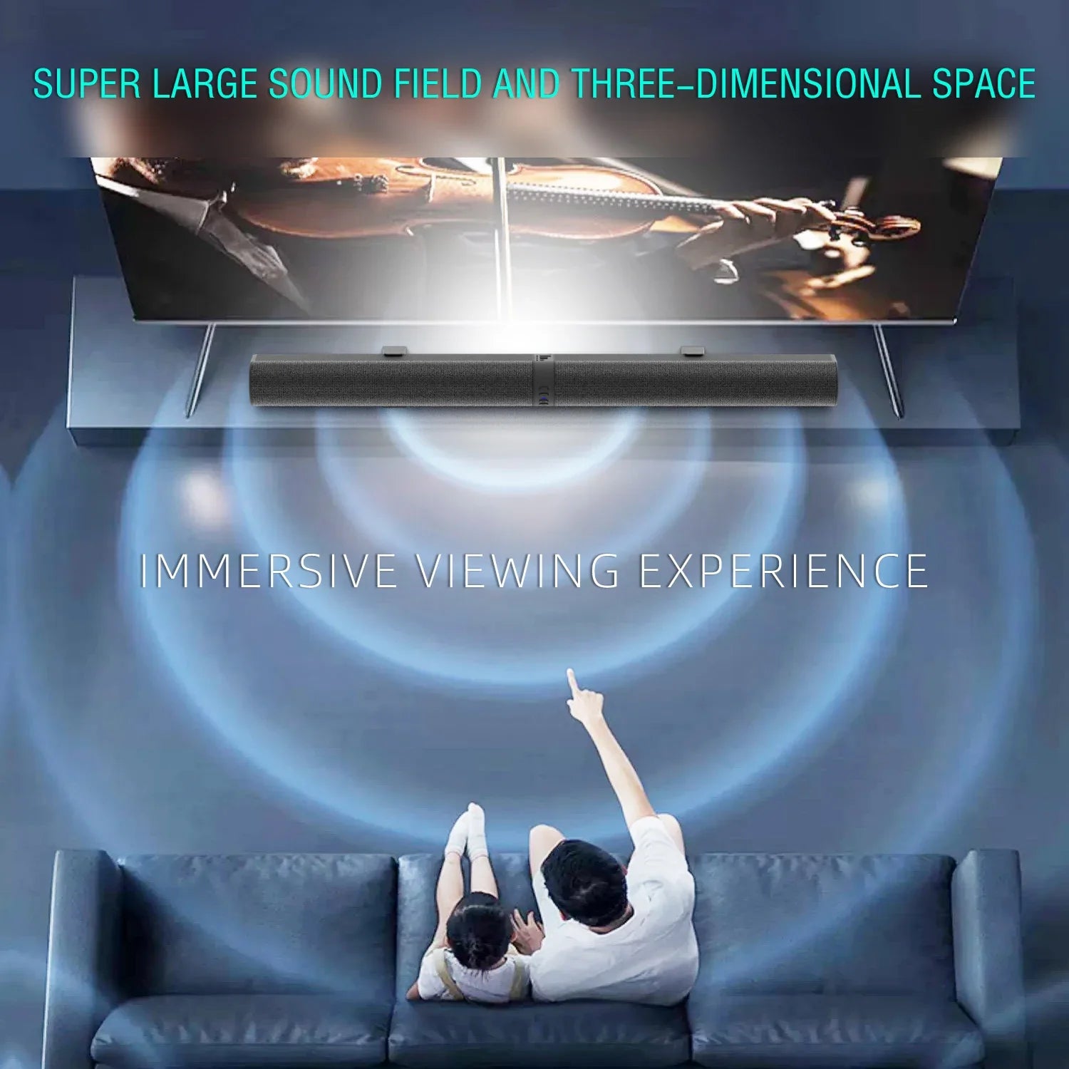 FM Soundbar TV Bluetooth Speakers HDMI/AUX/BT/OPT Connections Soundbars with 2-in-1 Detachable Home Cinema Shengba Sound System