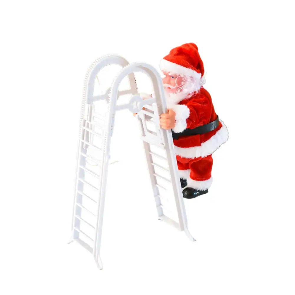 2025 Santa Claus Doll Climbing Ladder with Music Doll, Christmas Tree Ornaments Decorations For Home Navidad New Year Kids Gift