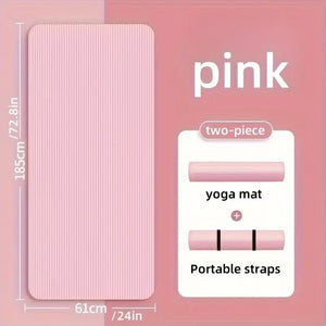 1Pcs Thickened Non-Slip Black Soft Yoga Mat Durable NBR Rubber Perfect For Home Sports Fitness Training Equipment And Workouts