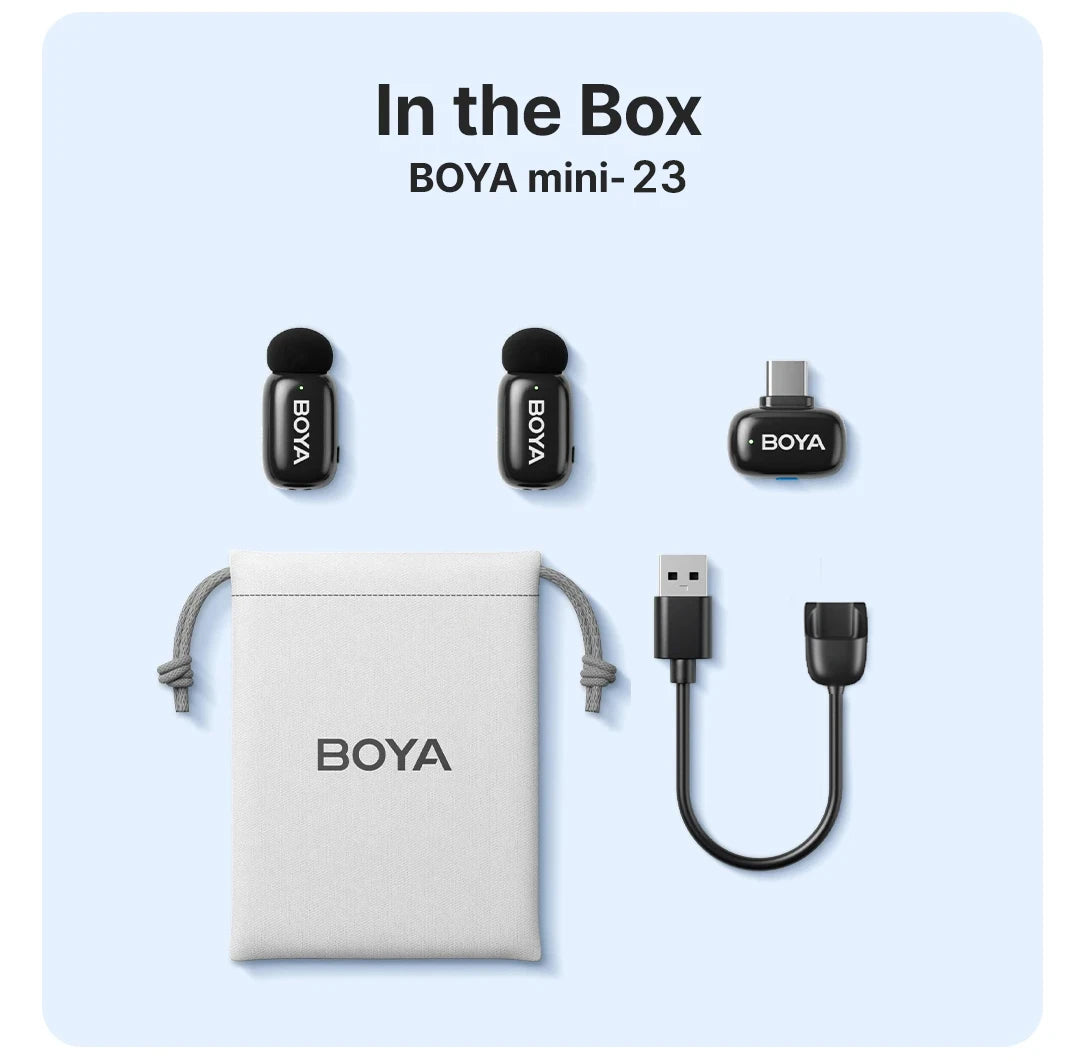 BOYA BOYA mini Wireless Lavalier Microphone for iPhone 15/16 Android USB-C Devices Noise Reduction for Video Recording Streaming