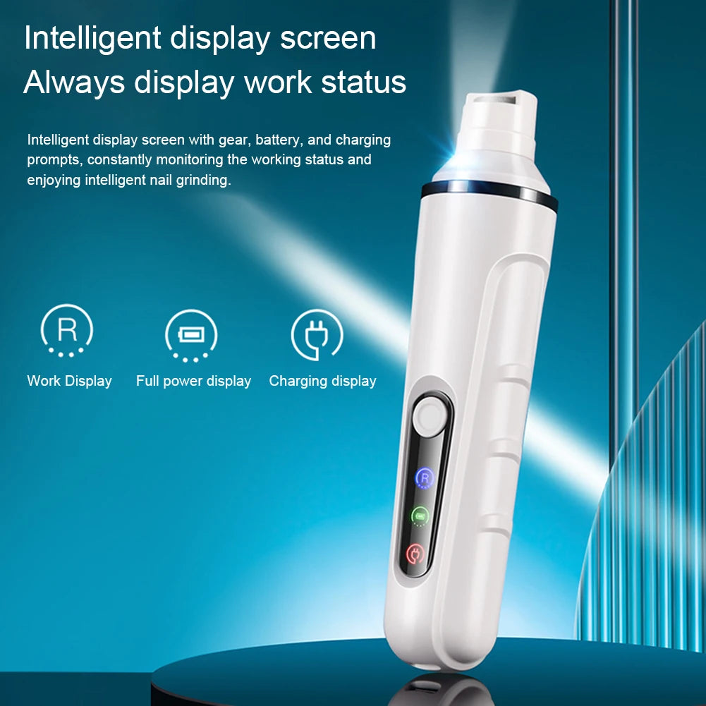 Pet Nail Grinder with LED Light Professional Rechargeable Pet Paws Grooming Tool for Small Medium Large Pet