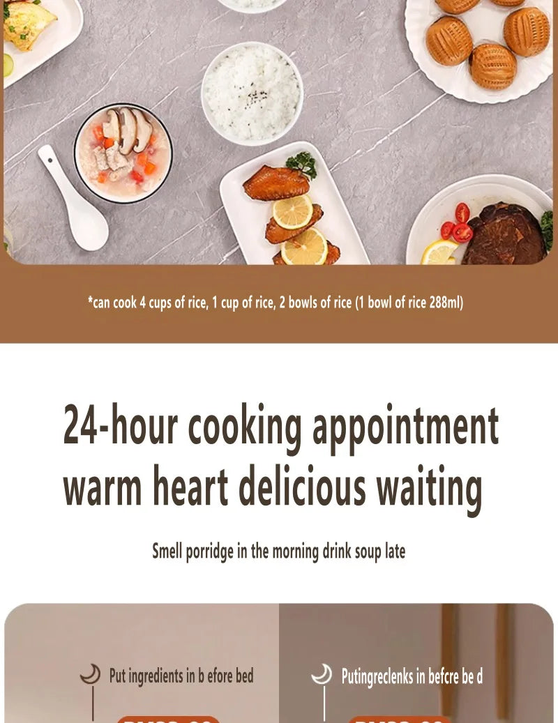 Electric Pressure Cooker 6L Large Capacity Household Multifunctional Electric Rice Cooker Intelligent Booking 3-step Timer Gears - You Offer