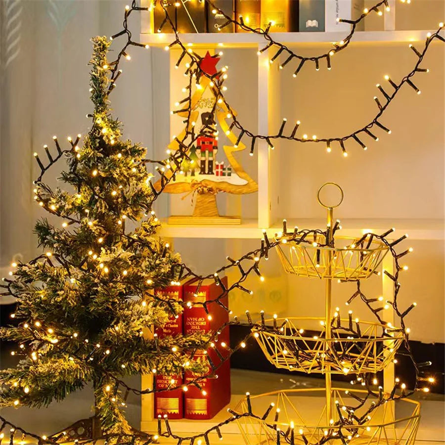 30M 1500LED Christmas Garland String Lights Outdoor 8 Modes Firecrackers Fairy Lights for Garden Party Wedding New Year Decor