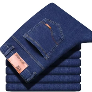 Men Fashion Straight Jeans Mens 2025 New Stretch Slim Fit Pants Comfortable Soft Business Denim Trousers Male Brand Clothing - You Offer