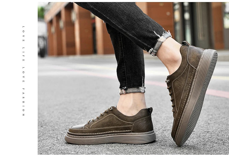 Fashion Handmade Brand Men Casual Shoes Genuine Leather Men Flats Soft Oxford Shoes Luxury Quality Outdoor Shoes Men Sneakers