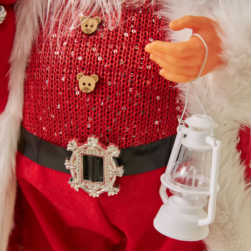 60cm Large Santa Claus Merry Christmas Decorations for Home Happy New Year 2023 Fabric Knitting Clothes Doll Window Decor