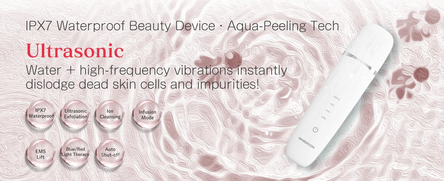 MAXGROOM Ultrasonic Skin Scrubber Peeling Blackhead Remover Deep Face Cleaning EMS Ion Ance Pore Cleaner Facial Shovel Cleaner