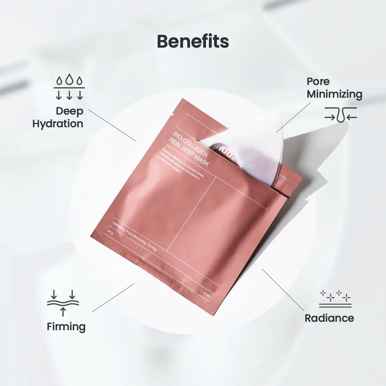 BIODANCE Bio-Collagen Real Deep Mask, Hydrating Overnight Hydrogel Mask, Pore Minimizing, Elasticity Improvement, 34g x4ea - You Offer