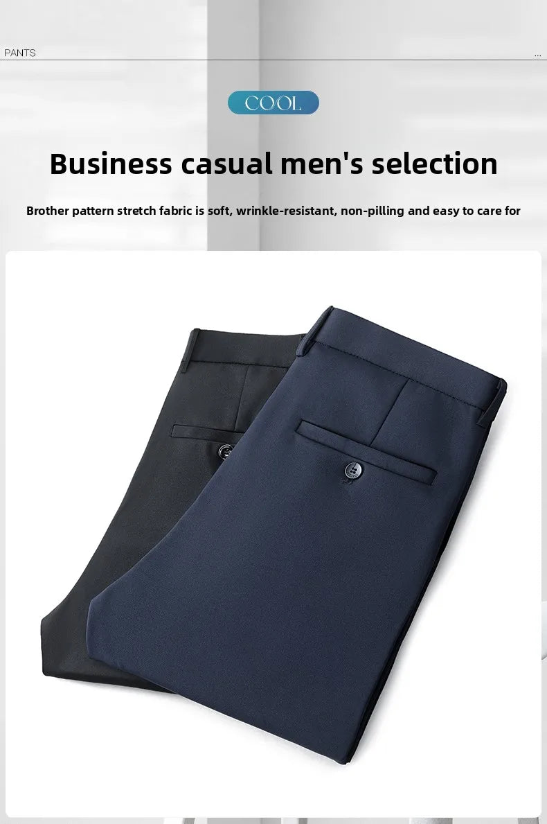Top Quality New Brand Casual Fashion Long Pants Business Hight Stretch Straight Comfortable Korean Trousers Men Clothing