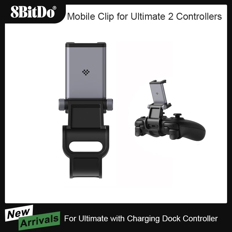 8BitDo Mobile Phone Clip Controller Holder Stand for Ultimate 2 Gamepad,Adjustable Phone Mount (49-85mm)