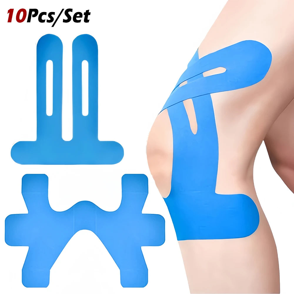 10Pcs Kinesiology Tape for Knees & Ankle, Kinesiology Tape Precut Elastic Kinesiology Athletic Tape for Knee Support and Muscle