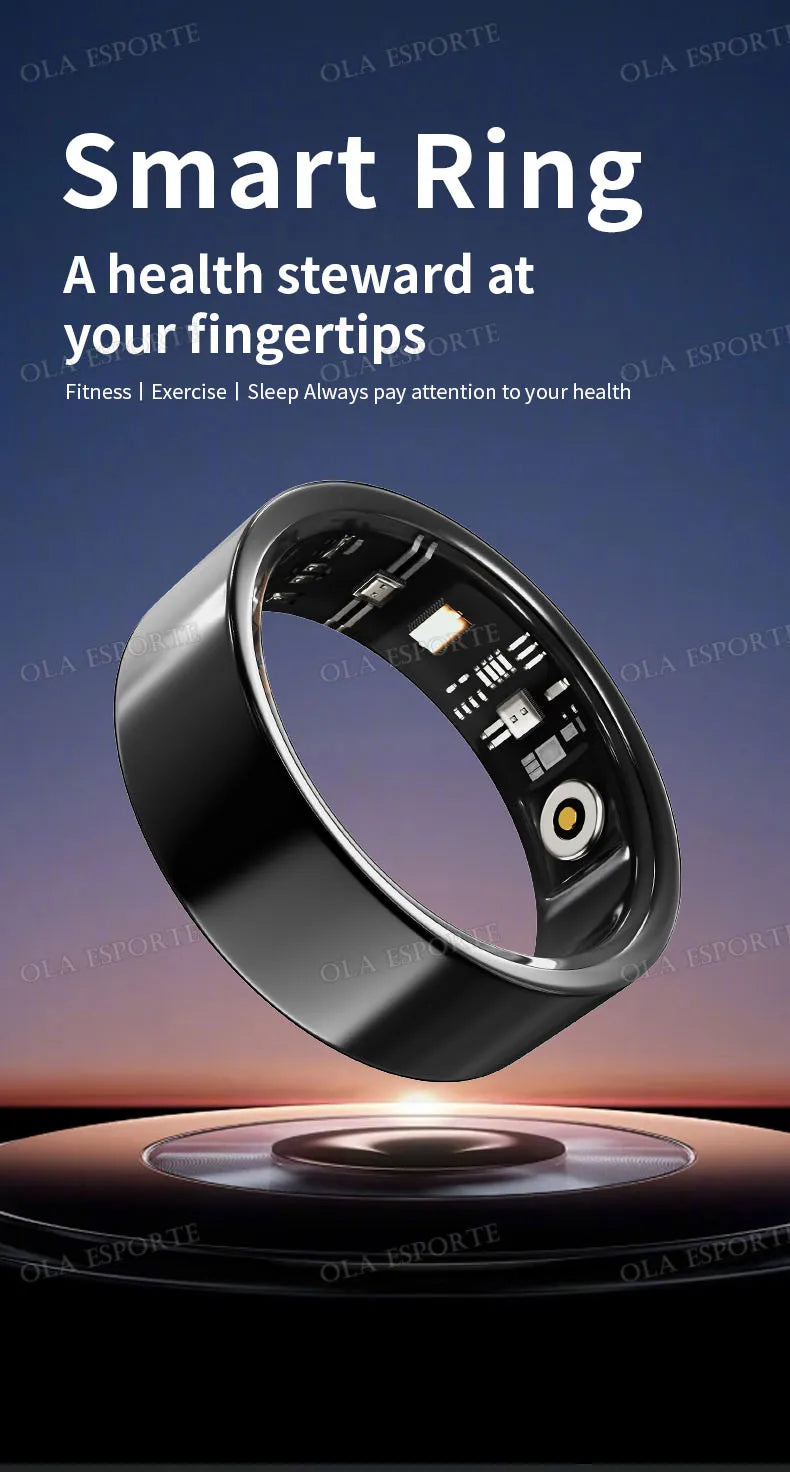 2025 New Smart Ring Men Women Camera Control Heart Rate Blood Oxygen Monitor Smartring IP68 & 5ATM Waterproof Multi-sports Modes