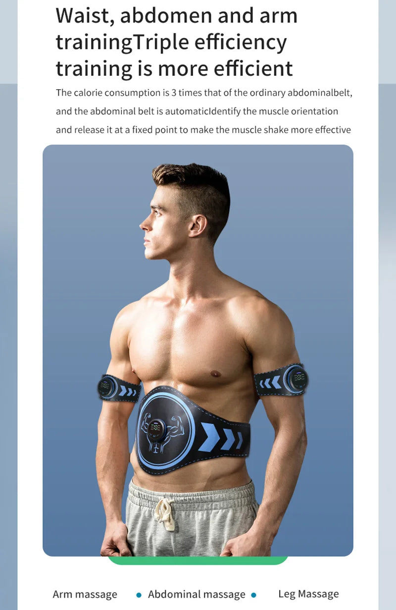 EMS Electric Abdominal Trainer Slimming Belt ABS Muscle Stimulator Fitness Toner Body Shaping Workout Waist Arm Leg Loss Weight