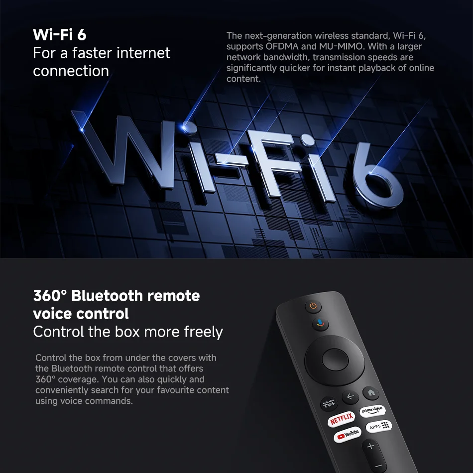 Global Version Xiaomi TV Box S 3rd Gen 4K Ultra HD Bluetooth 5.2 Wifi6 Android TV Google TV Google Assistant Smart Media TV Play