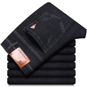 2026 NEW Men's Fashion Business Jeans Classic Style Casual Stretch Slim Jean Pants Male Brand Denim Trousers Black Blue - You Offer