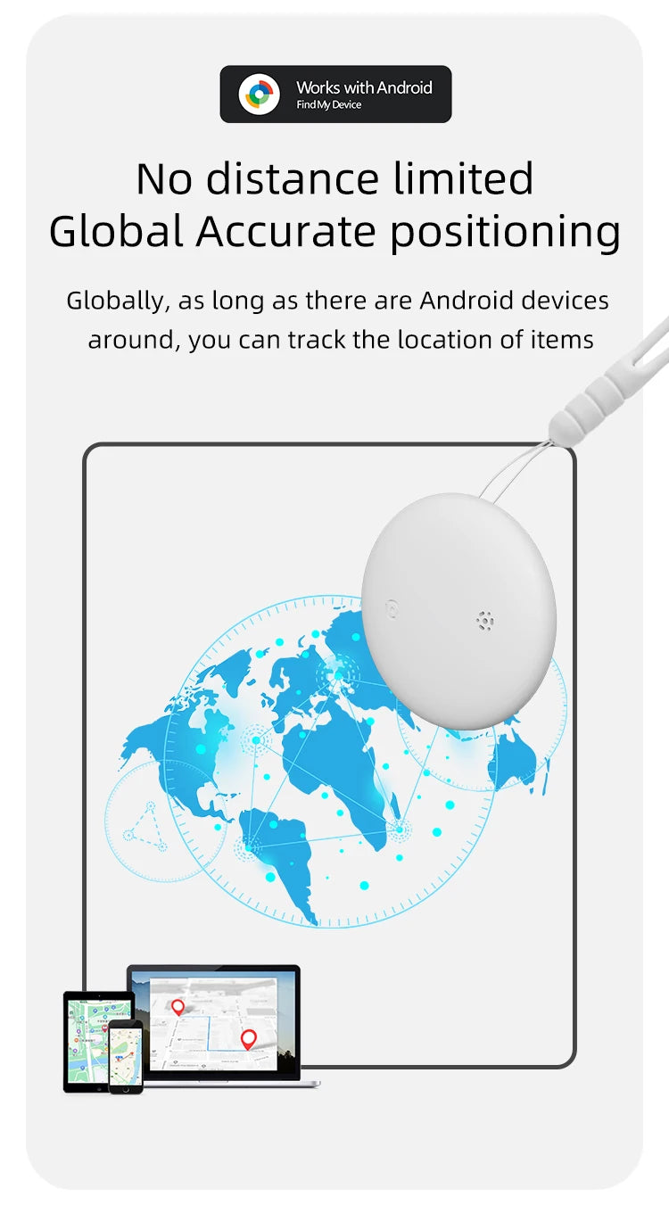 Android AirTag with Magnet Holder Compatible with Google Find My, Waterproof Shockproof Smart Tracker with Protective Cover