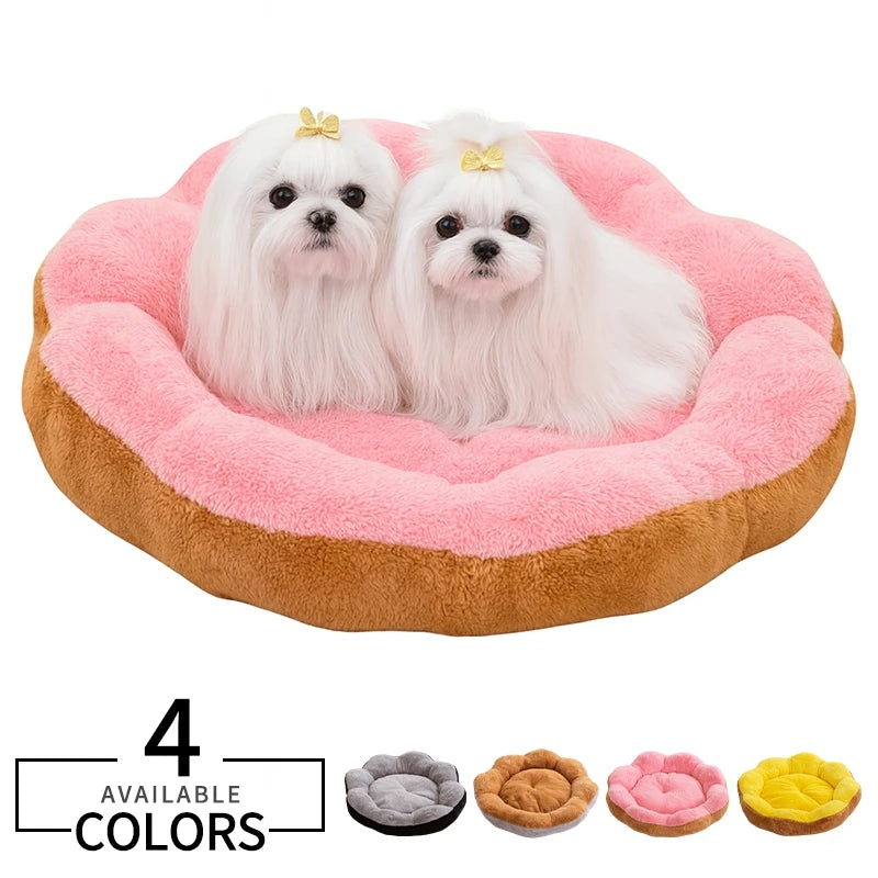 Winter Universal Dog Bed Mat Cute Flower-Shaped Nest Bed for Large Dog Cat Pet Plush Warm House  Pet Dog Accessories