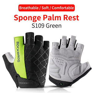 ROCKBROS Summer Cycling Gloves Half Finger Shockproof Breathable Gym Gloves Men MTB Fingerless Bicycle Gloves Cycling Equipment
