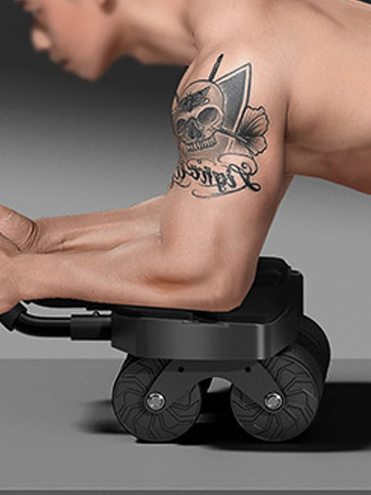 Ab Roller Wheel Abdominal Exercise Roller Automatic Rebound Muscle Strengthening Trainer Core Strengthening Trainer for Adults