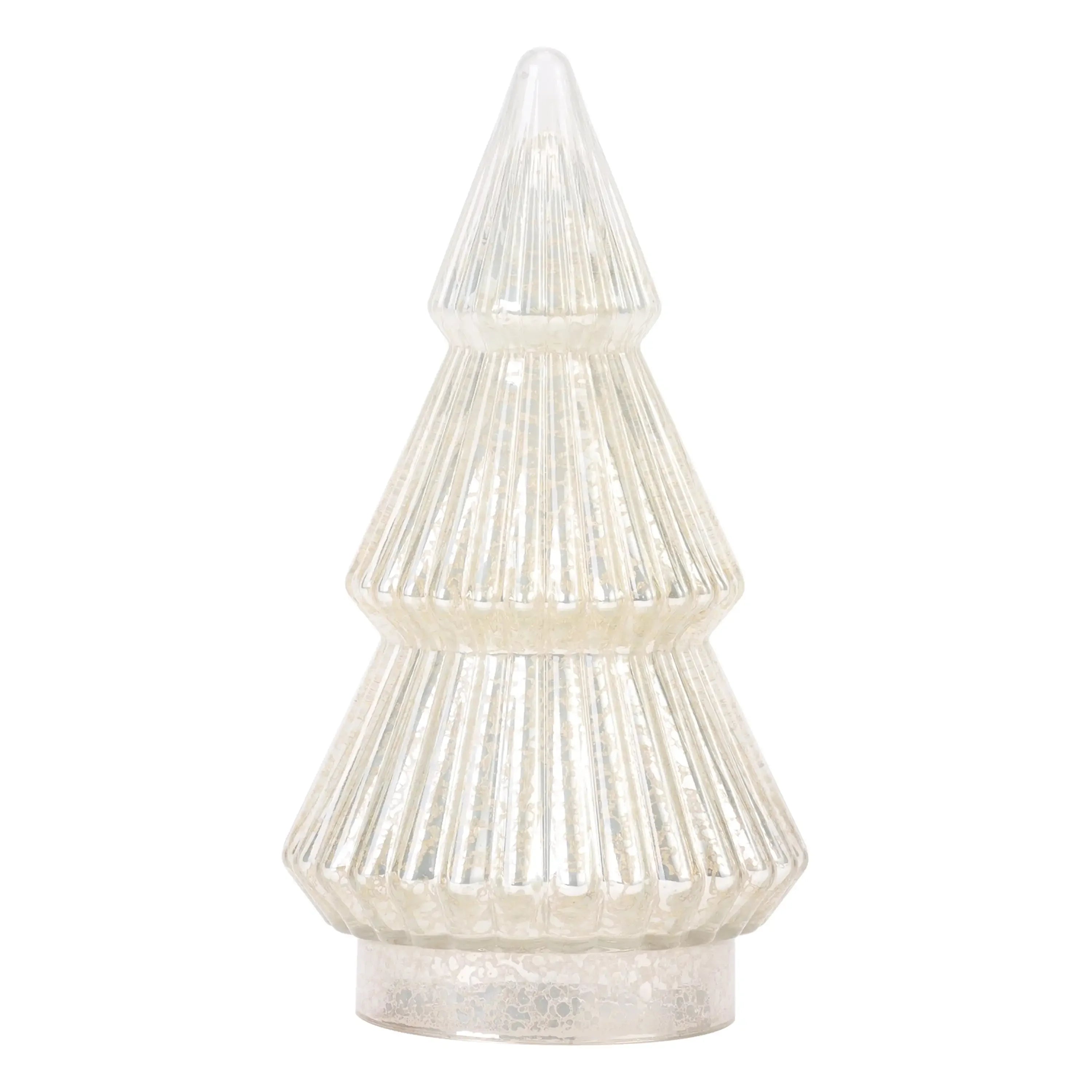 Mini frosted glass Christmas tree-sparkling rib desktop decoration, mini office holiday decorations