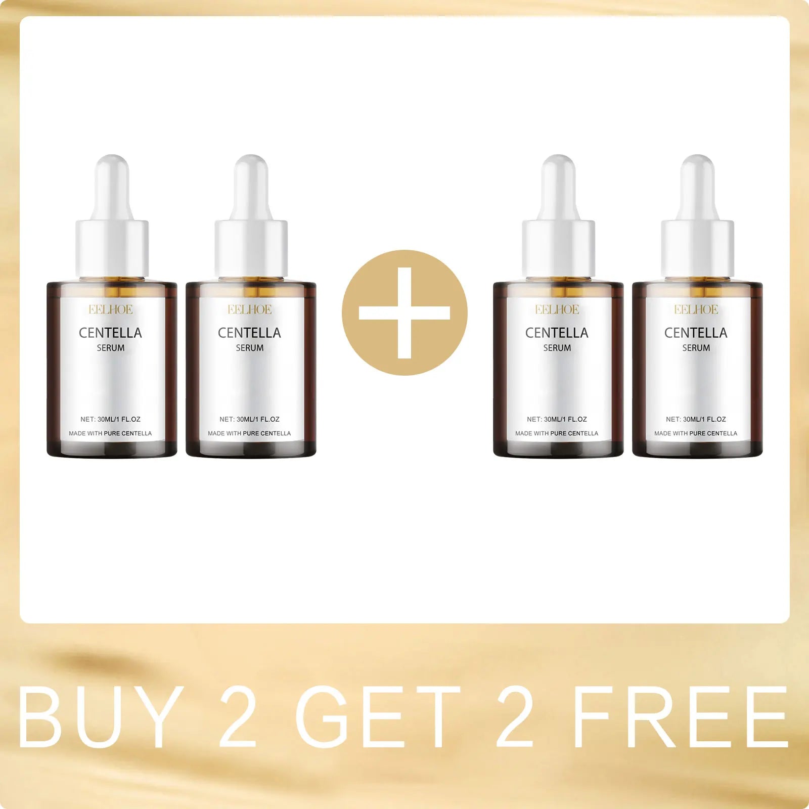 EELHOE Centella Serum Deep Hydration Pore Shrinking Smooth Moisturizing Facial Skin Rejuvenation Hyaluronic Acid Face Serum 30ml
