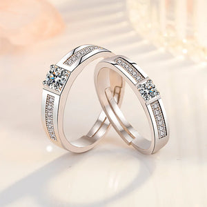 2Pcs 925 Sterling Silver Couples Ring Sets Light Polishing Simple Ring for Woman Man Classic Wedding Fine Jewelry Circle - You Offer