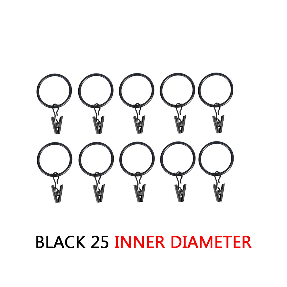 10-50pcs Metal Curtain Rod Clip Drapery Rings Hooks Retro Bathroom Decorative Hat Towel Hats Hanging Clamps Shower Curtain Clips