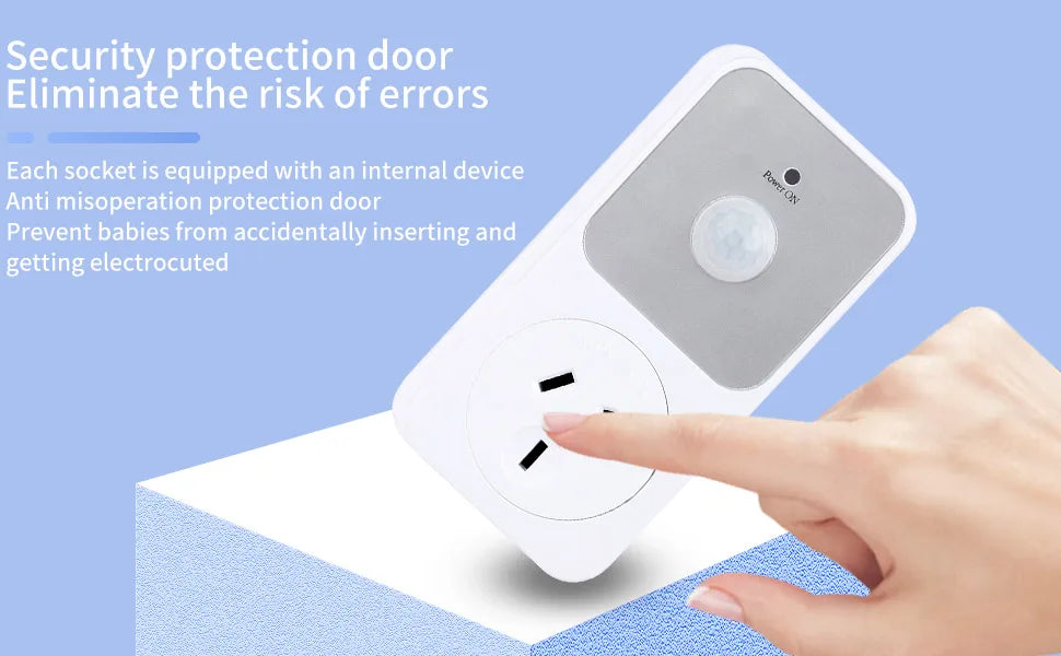 YICHENG Motion Activated Power Socket Electrical Outlet Motion Detection Sensor Security Garage Light ,PIR Sensor Socket