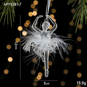 Christmas Ice Crystal Pendants, Christmas Tree Decorations, Transparent Acrylic Angels, Luxury Decorations, Scene Setting Props