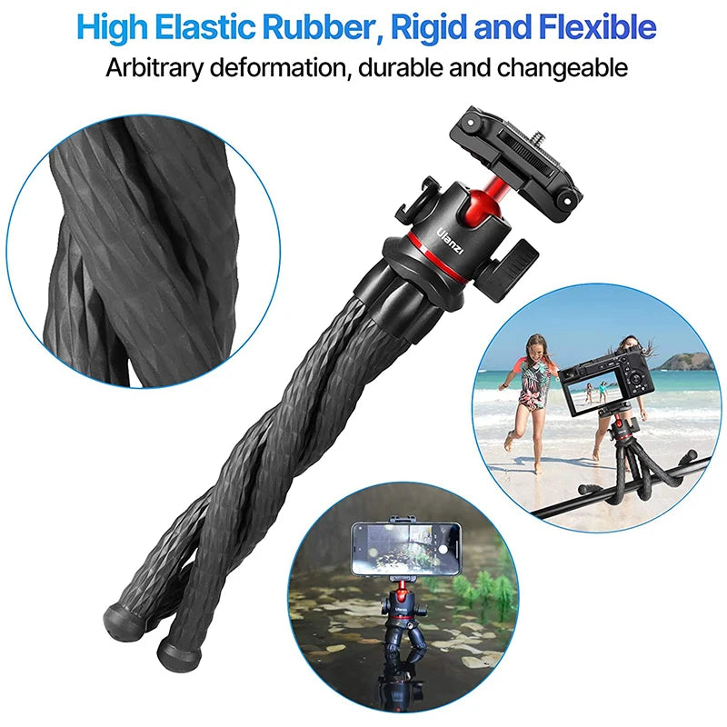 Ulanzi MT-33 Flexible Octopus Tripod for Phone Camera DSLR 2in1 Design Tripod With Phone Holder Side Cold Shoe 1/4'' Screw