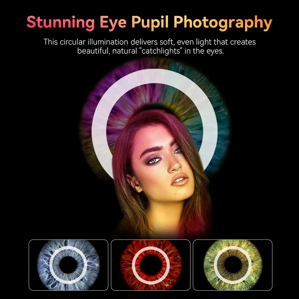 APEXEL 37mm 52mm Thread Macro Lens Fill Light,  Camera Lens Ring Light with High Power+45 Light Modes for APEXEL Macro lenses