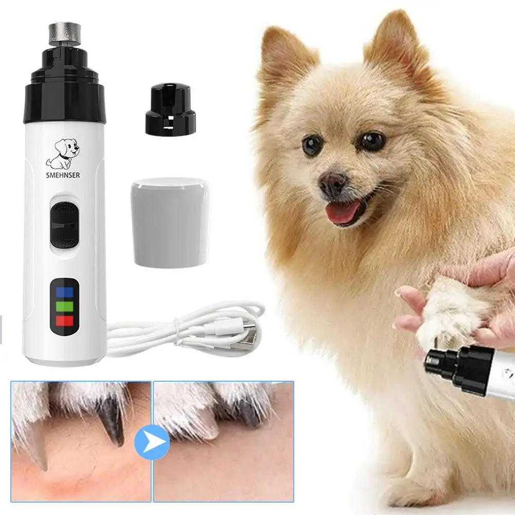 New LED Pet Nail Clippers USB Rechargeable Silent Grinder For Small Large Dogs Cats Paws Trimming Grooming Accessories