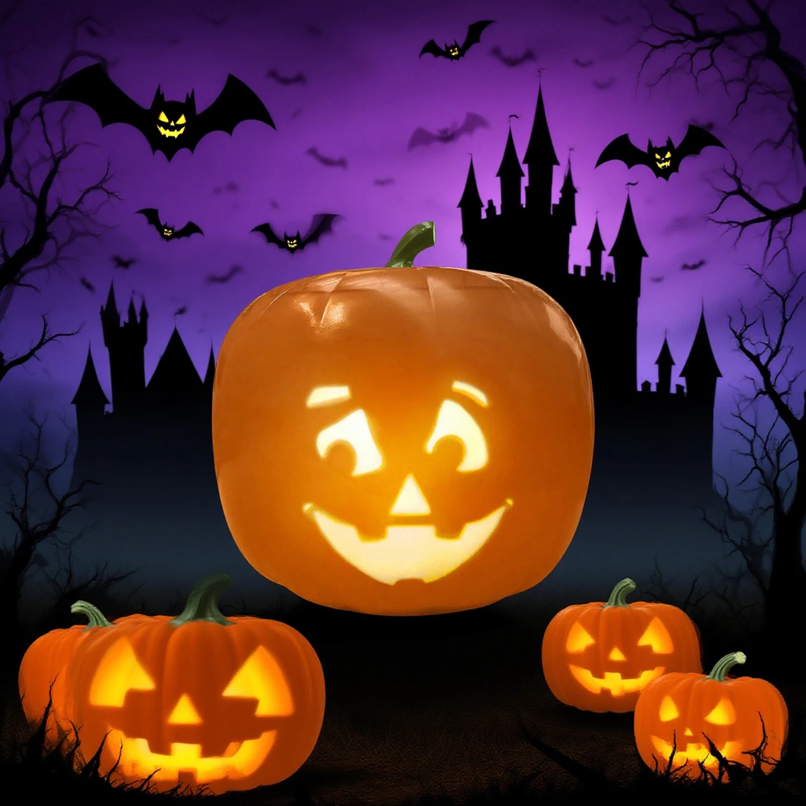 Funny Halloween Pumpkin Flash Talking Singing Animated LED Pumpkin Lamp Projection Lamp Projector Inside for Home Party Decor