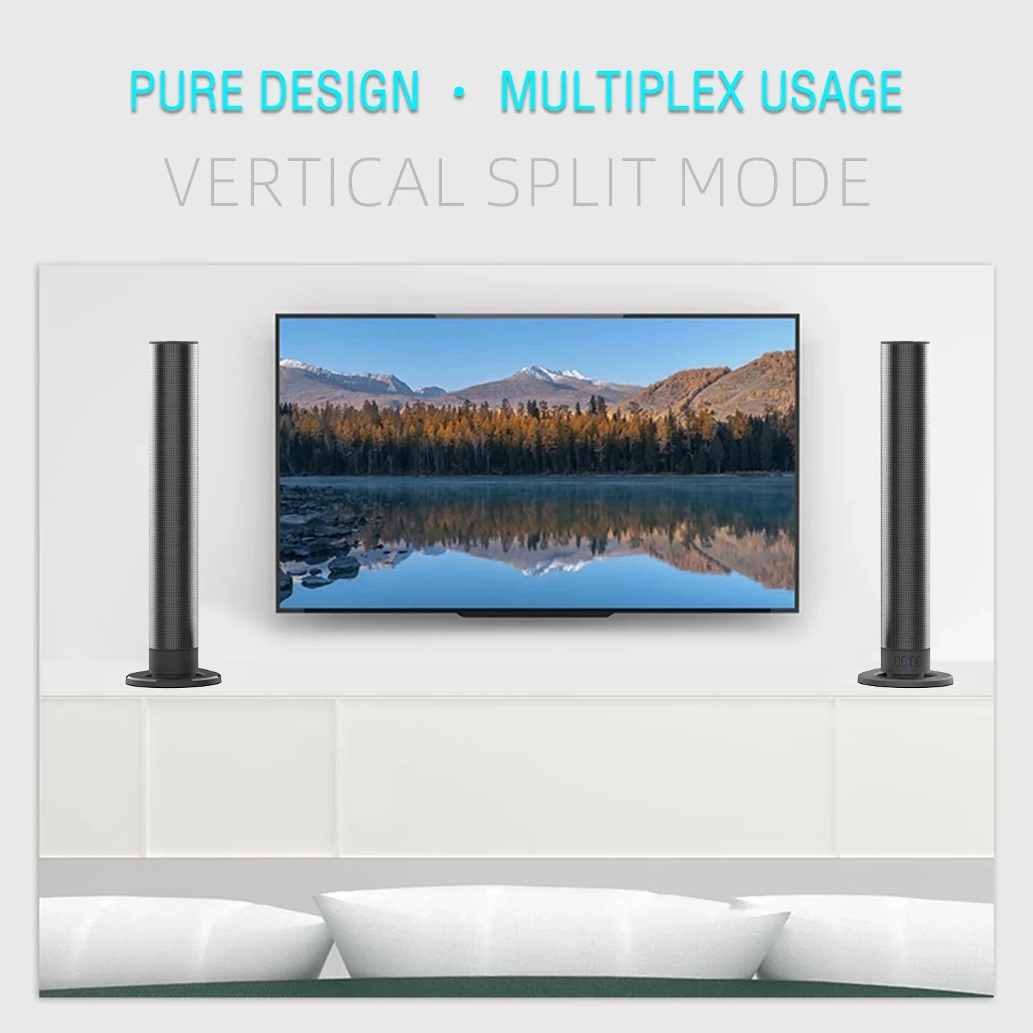 FM Soundbar TV Bluetooth Speakers HDMI/AUX/BT/OPT Connections Soundbars with 2-in-1 Detachable Home Cinema Shengba Sound System