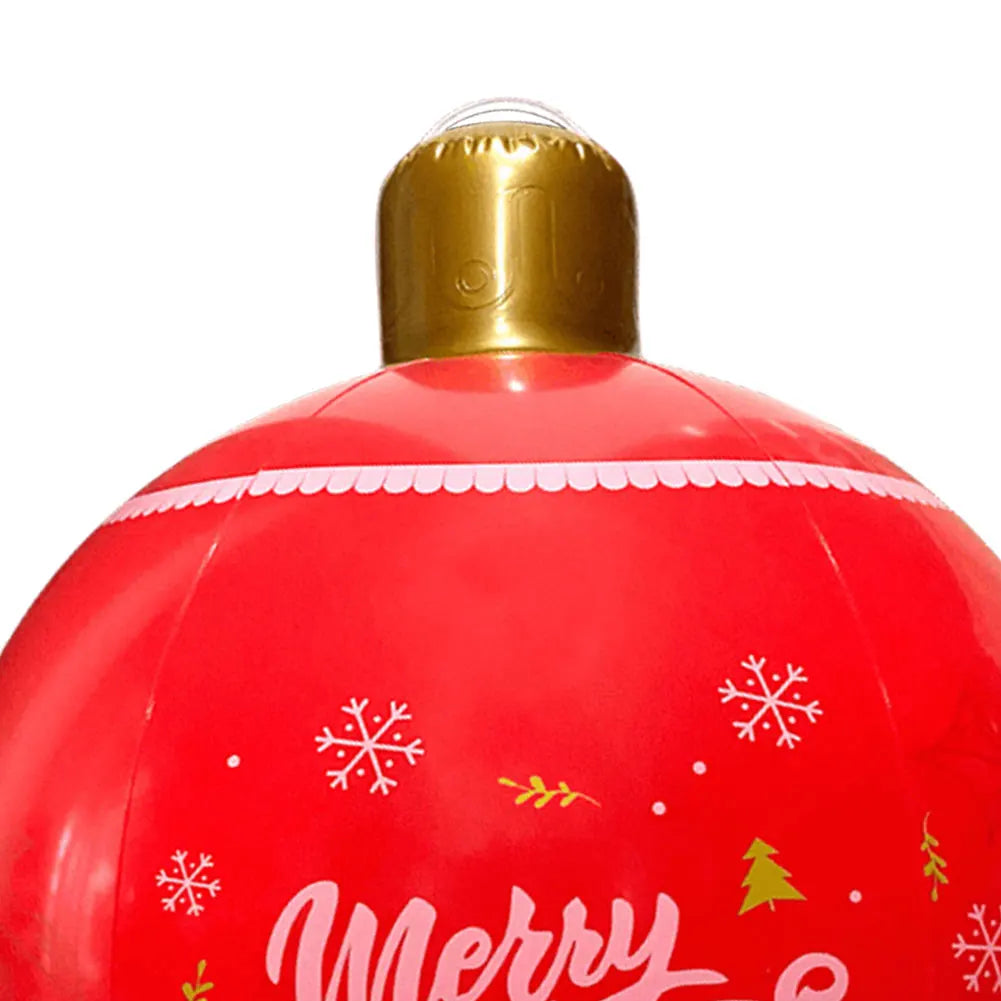 24 Inch PVC Inflatable Christmas Ball Outdoor Indoor Christmas Decorated Ball Giant Big Large Balls Toy New Year Party Ornament