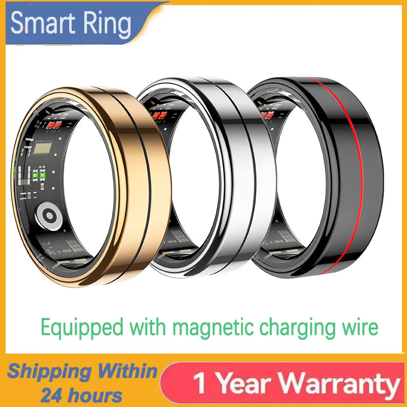 R04 Smart Ring 2025 NEW Men Women Multi Sports Modes Body Temperature HRV Health and Sleep Monitor Stainless Steel Sport Ring