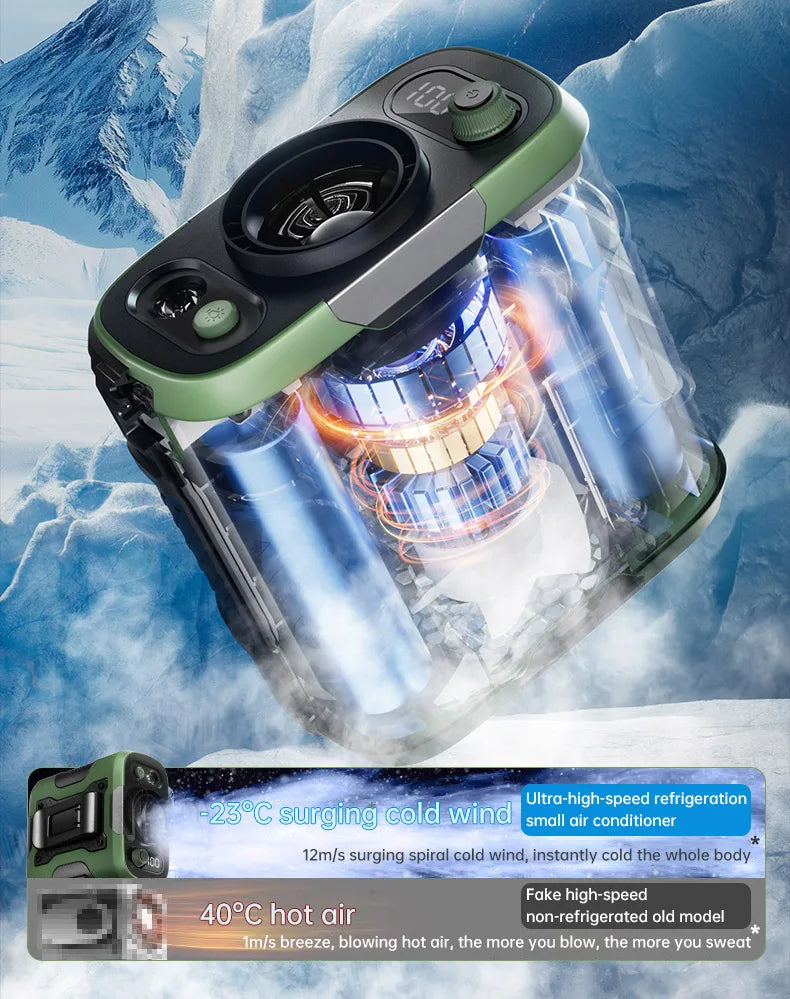2025 13500RPM High-speed Waist Hanging Electric Fan Portable 6000mAh Power Bank Clip Waist Outdoor Construction Site Small Fan