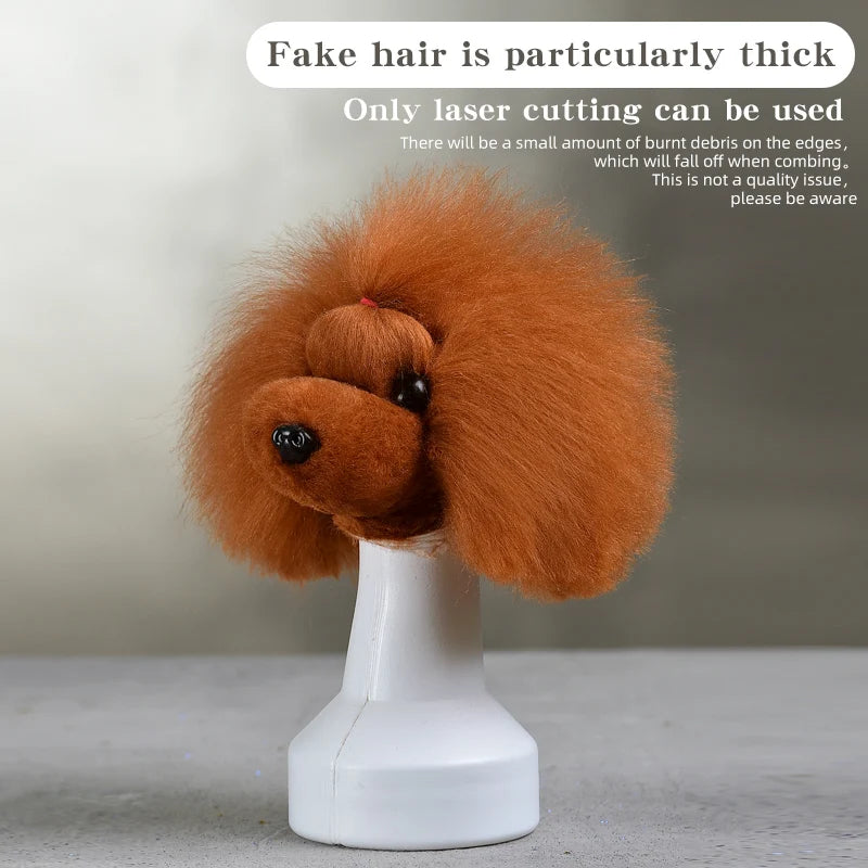 teddy Pet simulated head hair fake dog head model beautician practice cutting dog hair dog body Wig Pet Grooming Student study