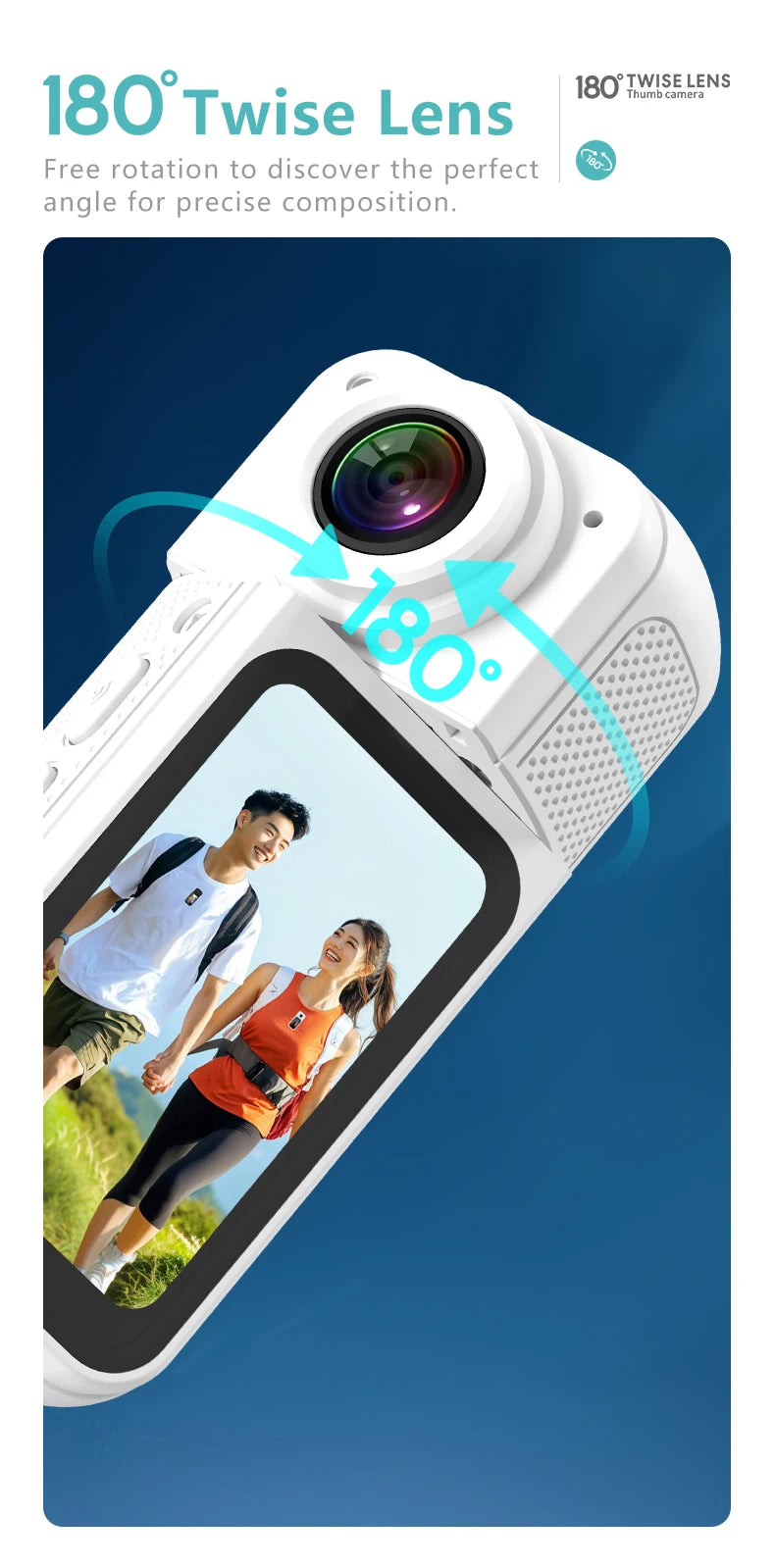 Xiaomi Youpin 1.47" IPS Screen Action Camera 2.7K Video Thumb Camera with 180°Rotatable Lens Support Wi-Fi Magnetic Attachments