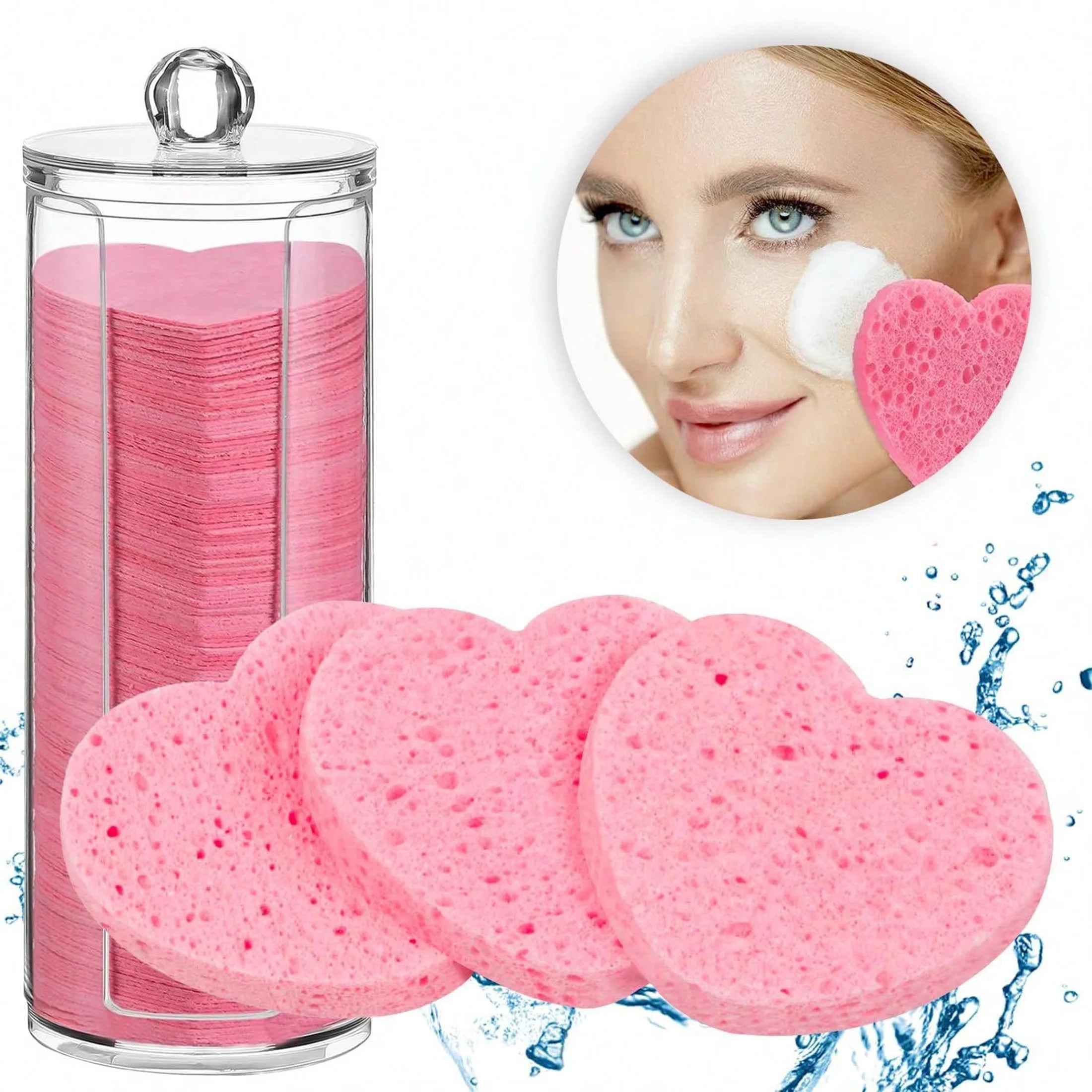 50pcs  Compressed facial sponge washcloth   For makeup removal and exfoli facial cleansing ation Mask; makeup remover