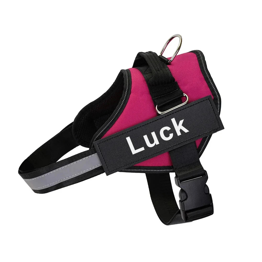 Dropshipping Dog Harness Vest ID Patch Customized Reflective Breathable Adjustable Pet Harness For Small Large Dogs NO PULL