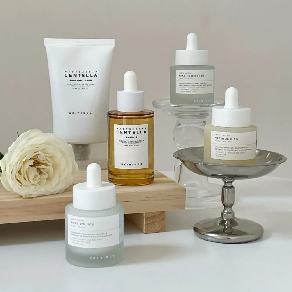 Centella Asiatica Skin Care Set Essence Moisturizing Brightening Capsule Ampoule Face Serum Nourishing Korean Cometics Skincare